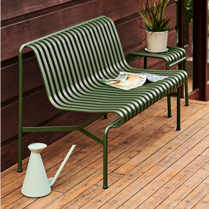 Palissade Dining Bench without armrests from HAY in olive