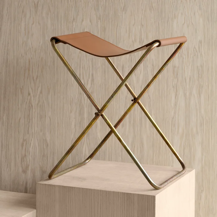Nola Folding stool, copper / antique by Broste Copenhagen