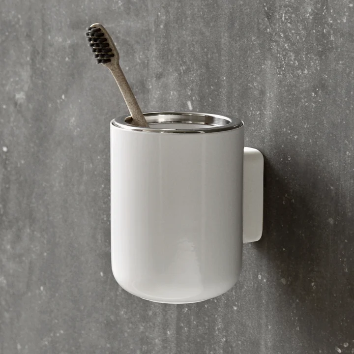 Bath toothbrush holder by Audo in white