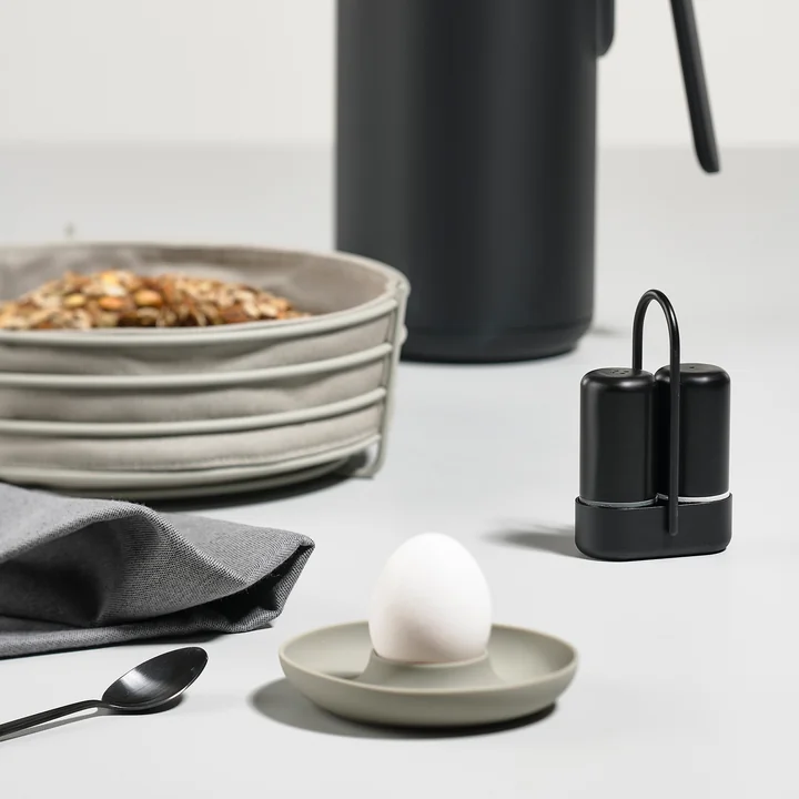 Bread basket, Singles salt and pepper shakers and Singles egg cups from Zone Denmark