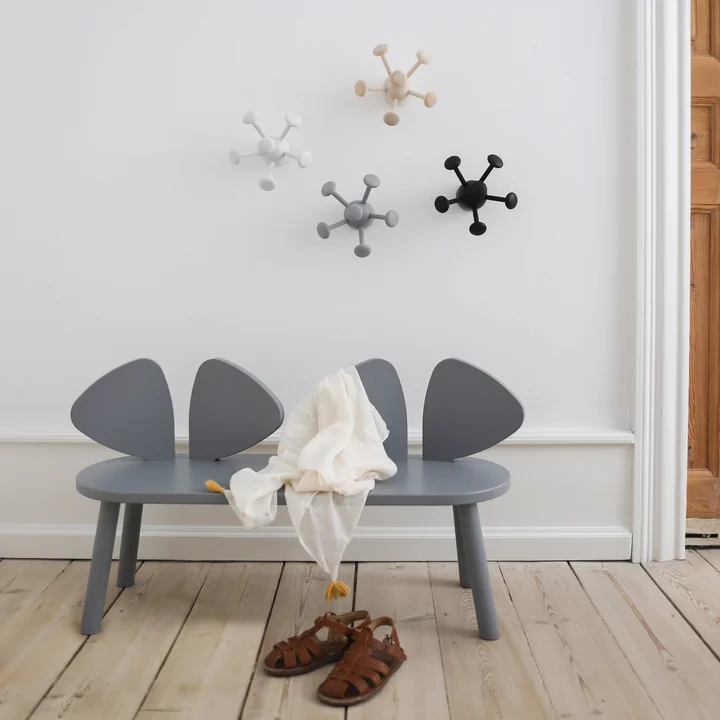 Mouse Children's bench and Wall Bug wall hook from Nofred