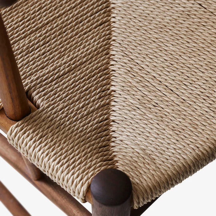 Drawn HM4 Armchair from & tradition in walnut oiled / paper cord natural