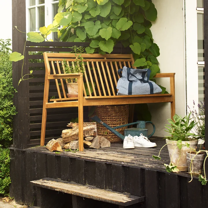 M12 garden bench 64.5 x 119.7 cm from FDB Møbler in teak