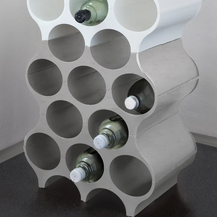 Bottle Set-Up rack from Koziol in organic grey