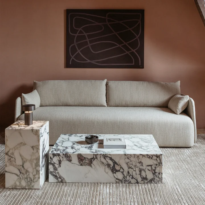 Comfortable designer sofa in beige