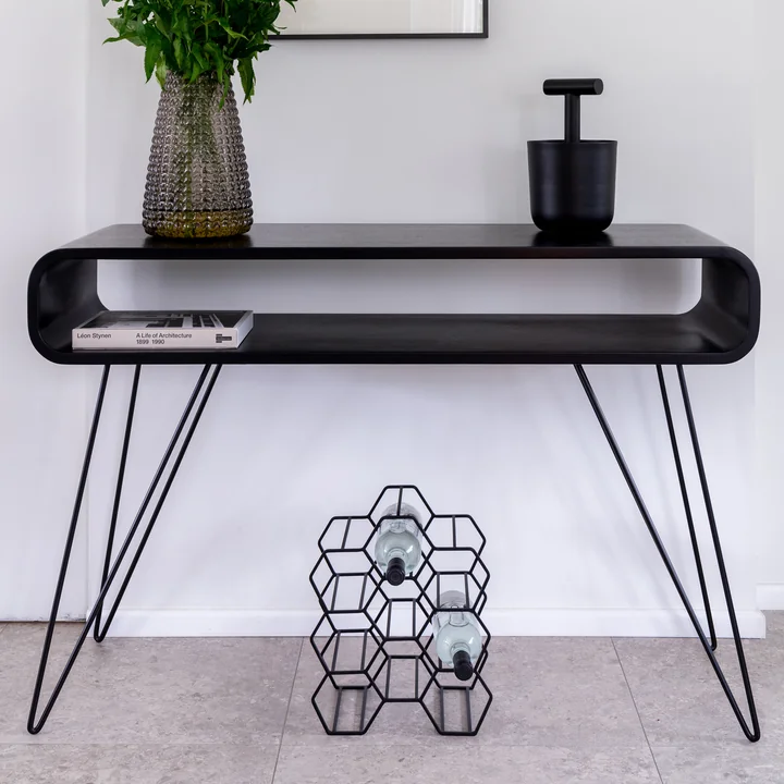 Metro Coffee Table black / black with Pico bottle rack from XLBoom