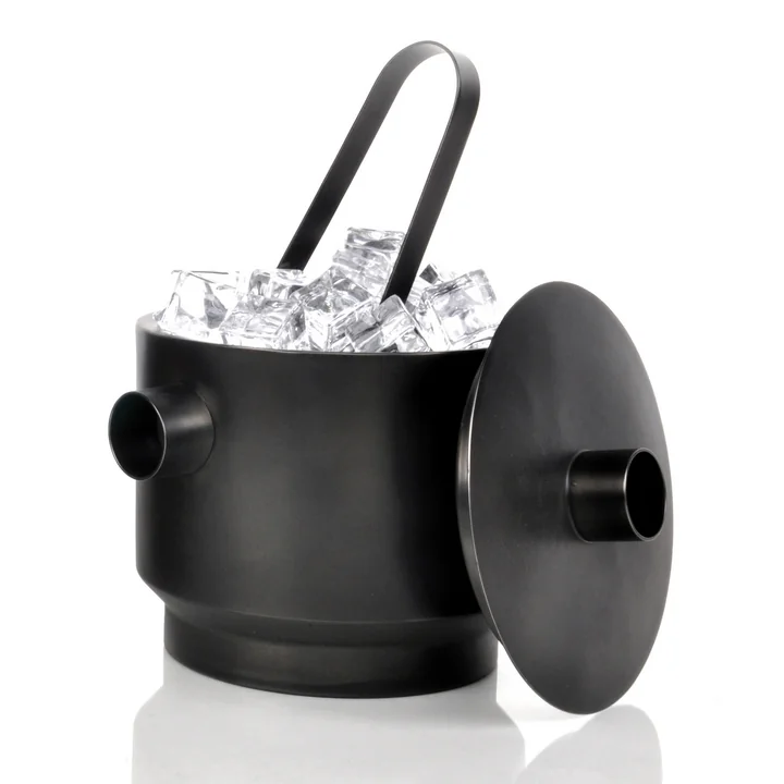 Rondo Ice tongs and ice cube tray, stainless steel black by XLBoom