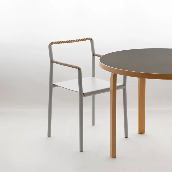 Rope Chair by Artek in light gray / natural