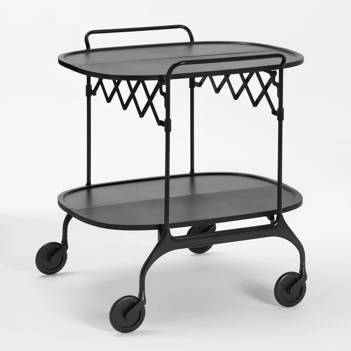 Gastone serving trolley, monochrome black matt by Kartell