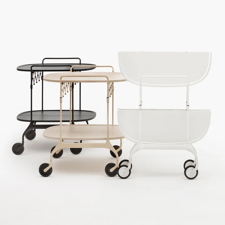 Gastone serving trolley, monochrome matt by Kartell