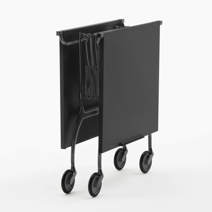 Battista serving trolley, monochrome black matt by Kartell
