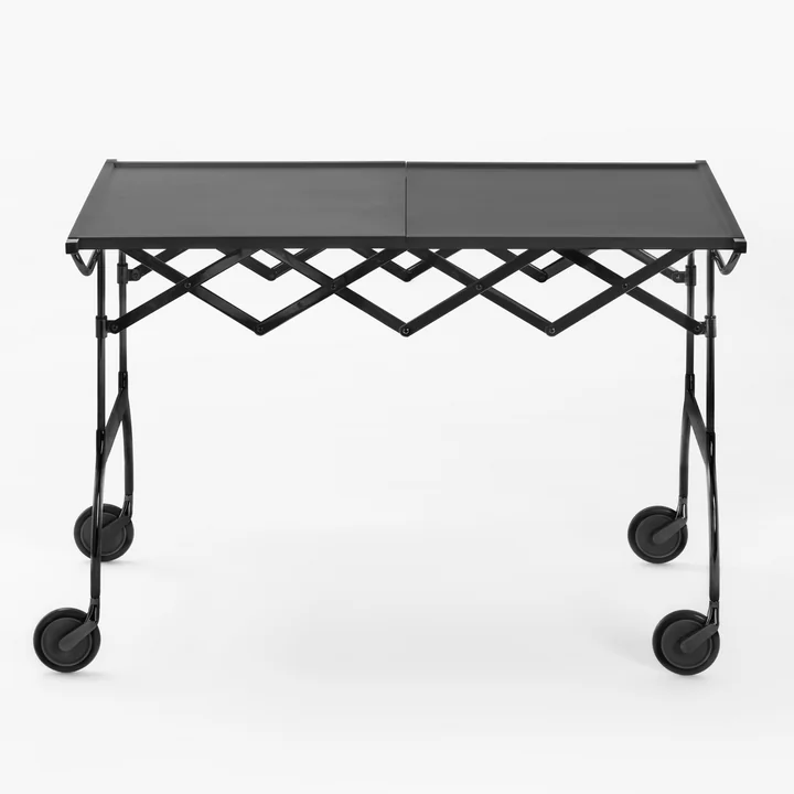 Battista serving trolley, monochrome black matt by Kartell