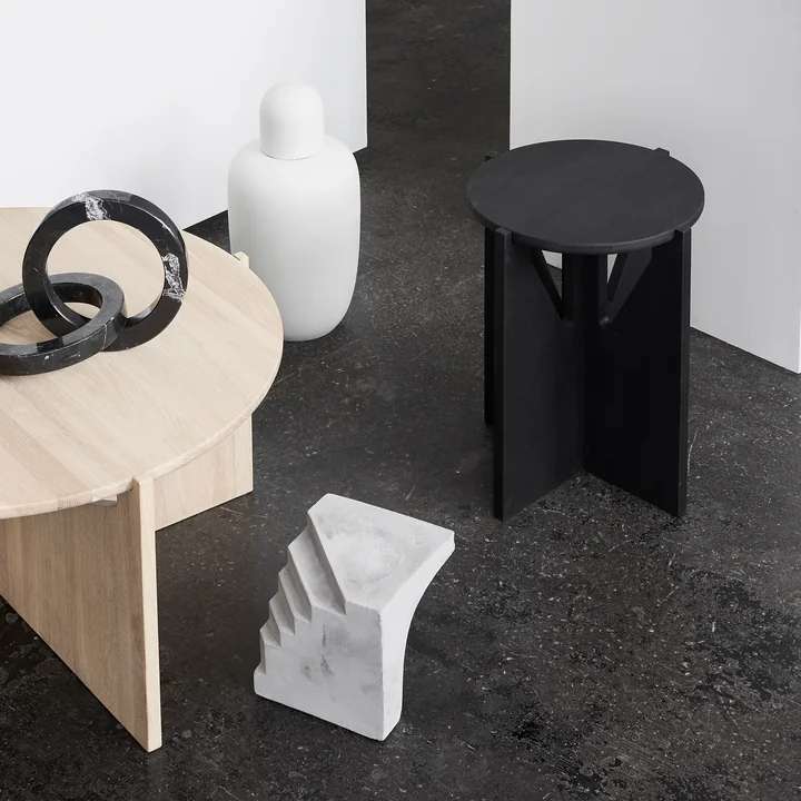 Stool Ø 36 cm H 42 cm by Kristina Dam Studio in black