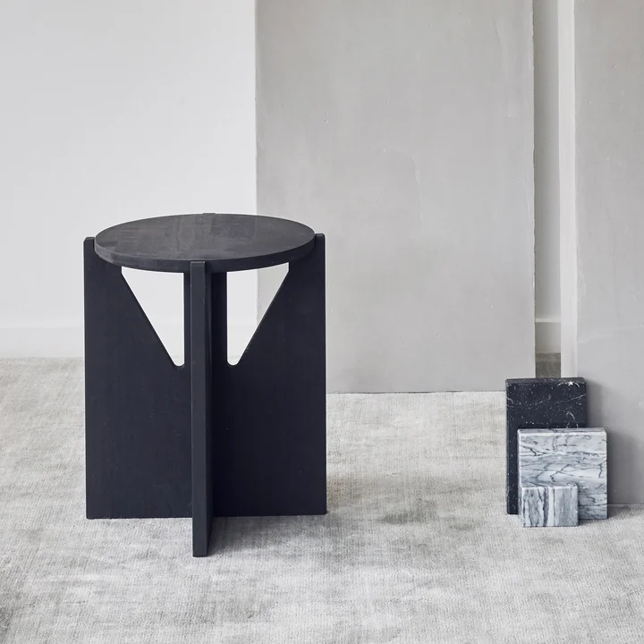 Stool Ø 36 cm H 42 cm by Kristina Dam Studio in black