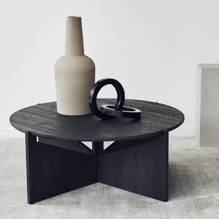 Coffee table XL Ø 78 H 36 cm by Kristina Dam Studio in black