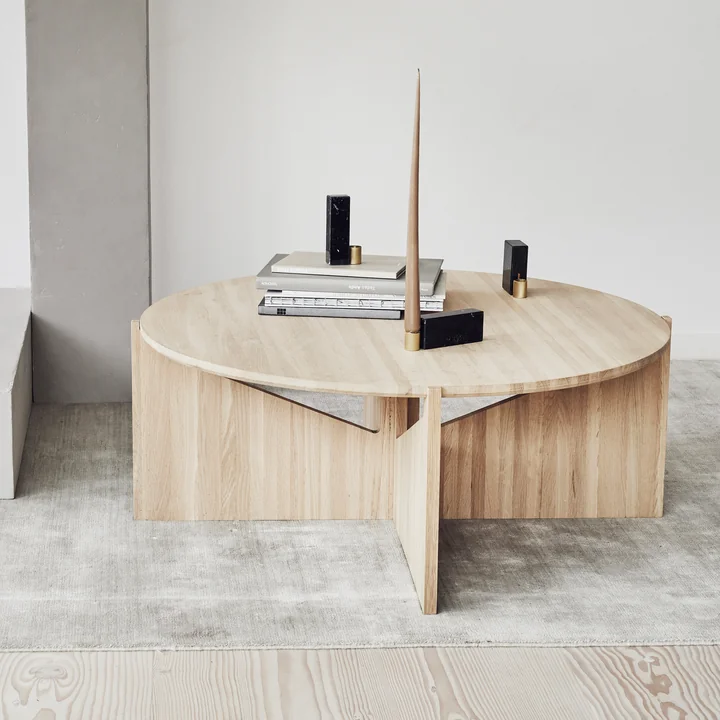Coffee table XL Ø 78 H 36 cm by Kristina Dam Studio in oak