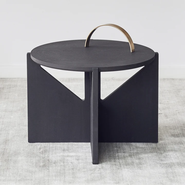 Coffee table XL Ø 52 H 36 cm by Kristina Dam Studio in black