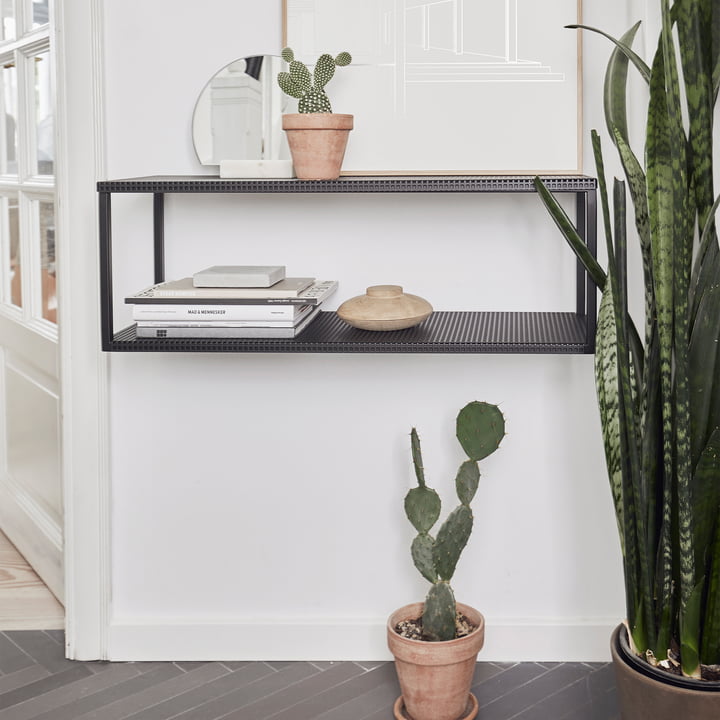 Grid wall shelf by Kristina Dam Studio in black