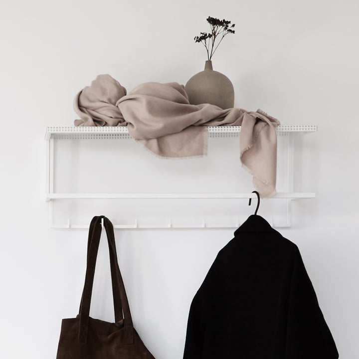 Grid coat rack by Kristina Dam Studio in white