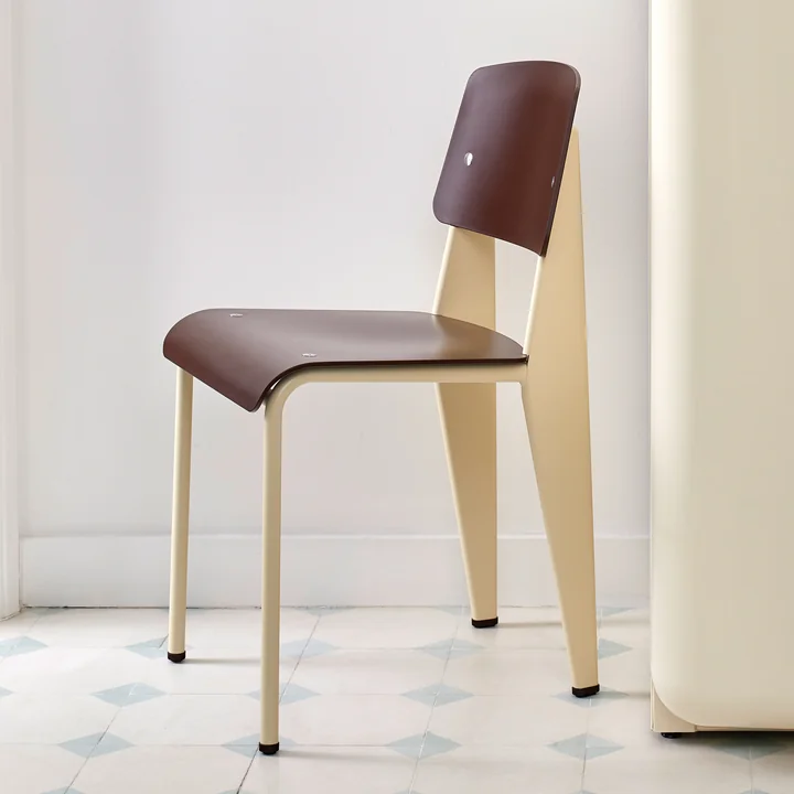 Prouvé Standard chair from Vitra in natural oak / chocolate