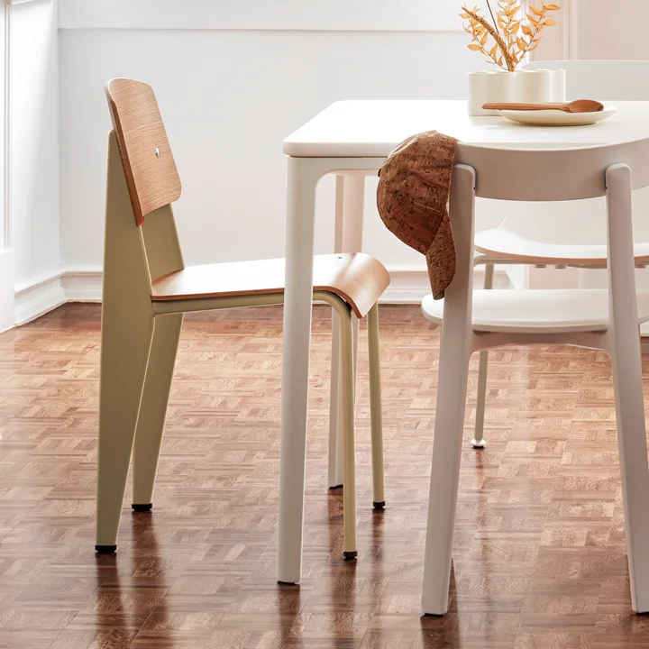 Prouvé Standard chair from Vitra in natural oak / ecru