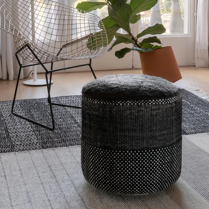 Tres Persian Pouf in black from nanimarquina .