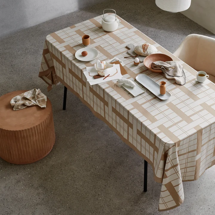 Rillo side table, Ø 56 x H 42 cm, camel by Broste Copenhagen