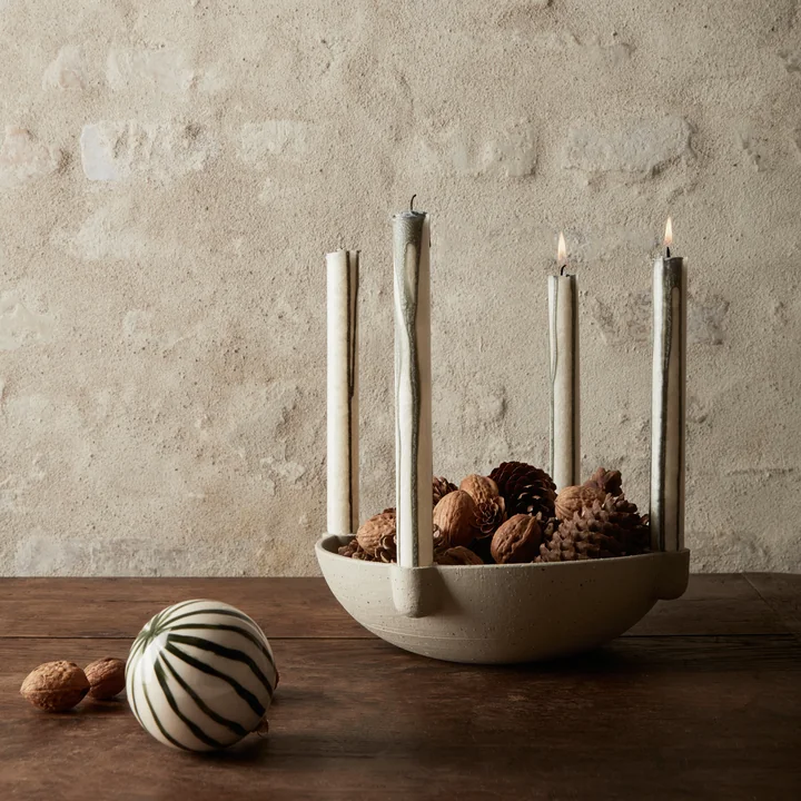 Bowl ceramic candle holder by Ferm Living