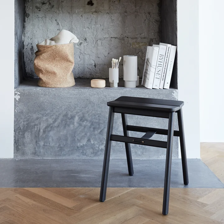 Angle stool, black oak from Form & Refine