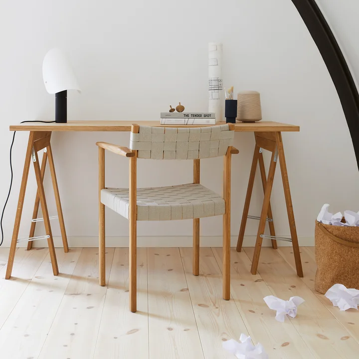 Motif armchair, white oak from Form & Refine