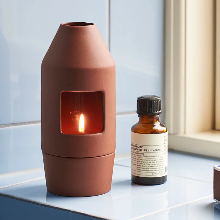 Chim Chim fragrance diffuser, Ø 6.5 x H 14.5 cm, dark terracotta by HAY.