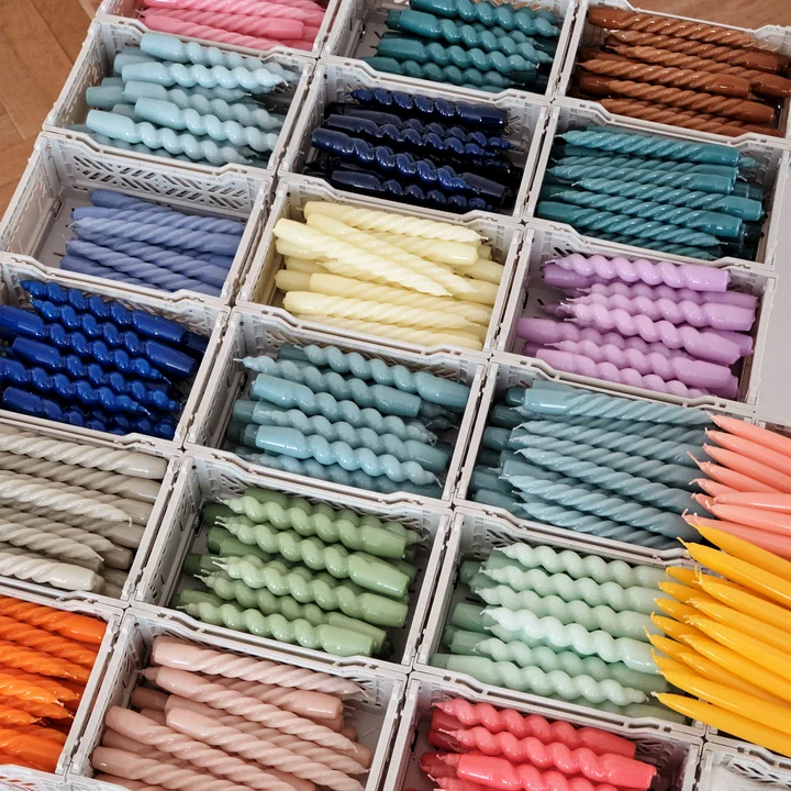 Spiral Stick candles H 19 cm - Conical stick candles H 33 cm from HAY.