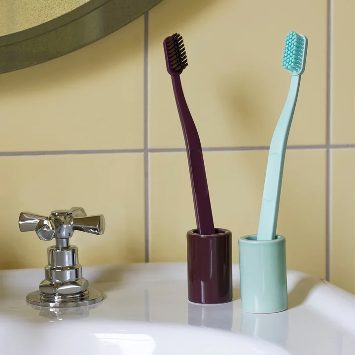 Toothbrush holder, burgundy, mint by HAY .