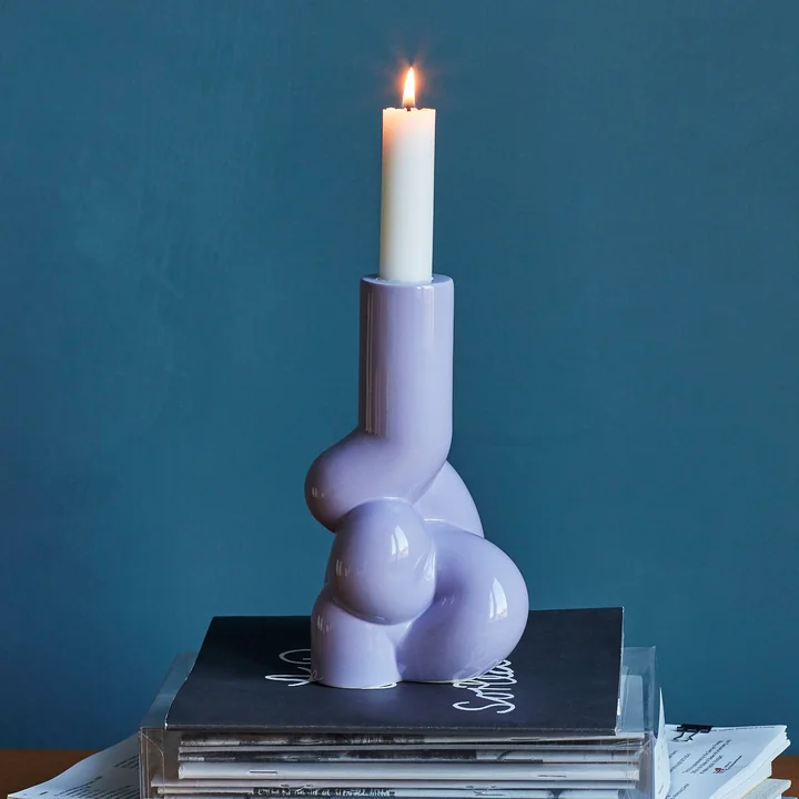 W & S Soft candle holder, Ø 9.5 x H 18 cm, lavender by HAY .