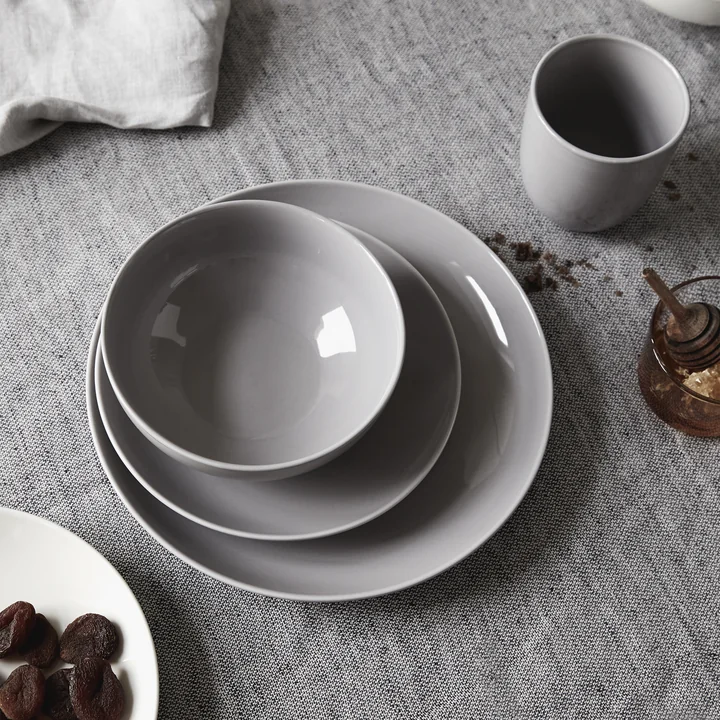 Mix & Match tableware set, 4 pieces, gray from the Collection