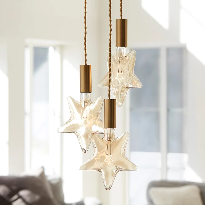 LED Star, E 27 / 0.75 W, gold Amber, dimmable from NUD Collection