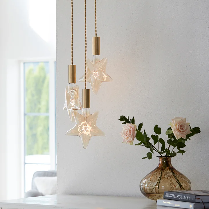 LED Star, E 27 / 0,75 W, gold Amber, dimmable from NUD Collection