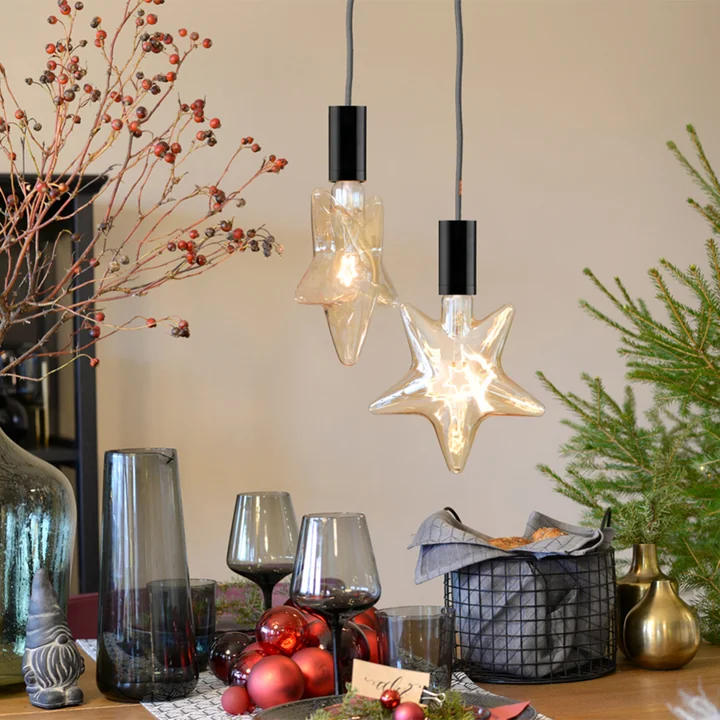 LED Star, E 27 / 0,75 W, gold Amber, dimmable from NUD Collection