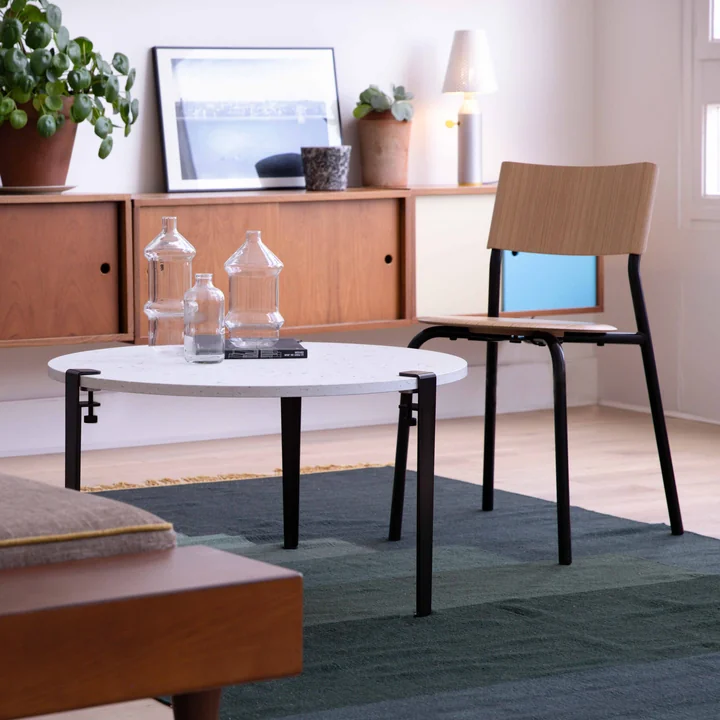 The Venezia coffee table from TipToe as a focal point in a minimalist living room