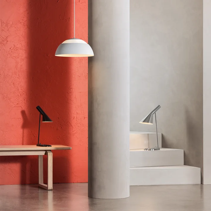 The AJ table lamp from Louis Poulsen in its various versions