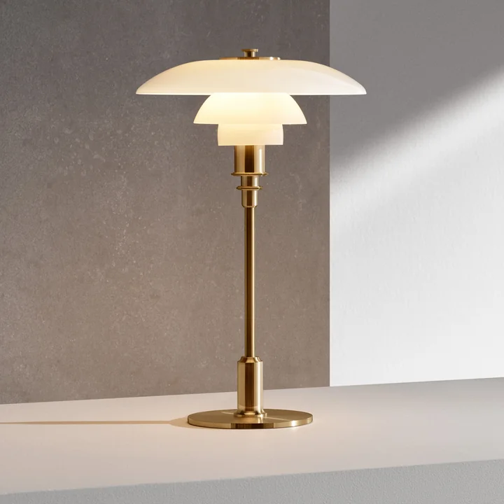 PH table lamp, brass from Louis Poulsen is elegant and classic