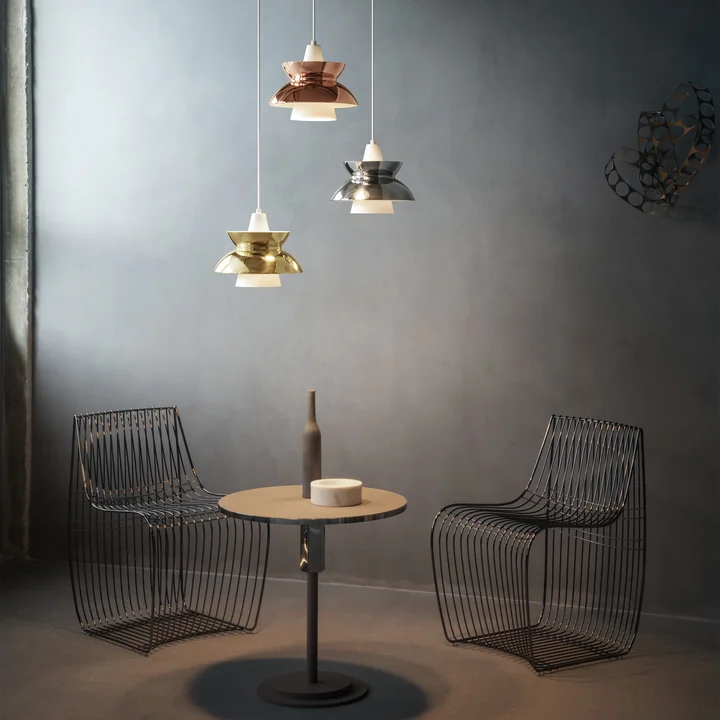 The DooWop pendant lamp from Louis Poulsen in a modern sitting area