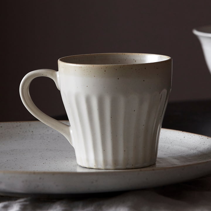 Mug with handle, Berica, beige by House Doctor on the dining table