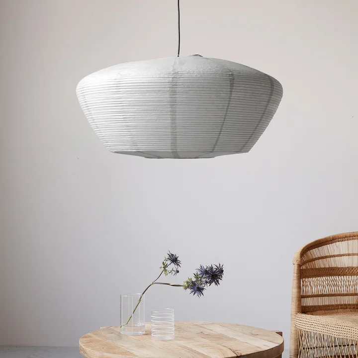 The Bidar lampshade, Ø 81.5 cm, gray by House Doctor above a side table