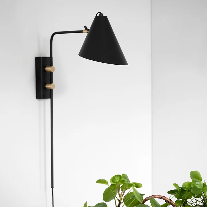 The Club wall lamp, single / black by House Doctor in the hallway