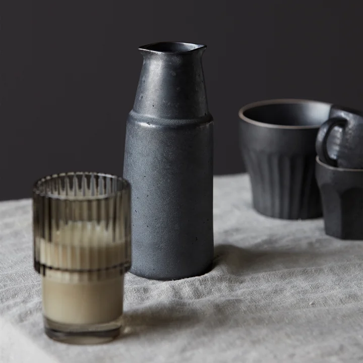 Bottle Pion, H 18 cm, black / brown from House Doctor on the coffee table