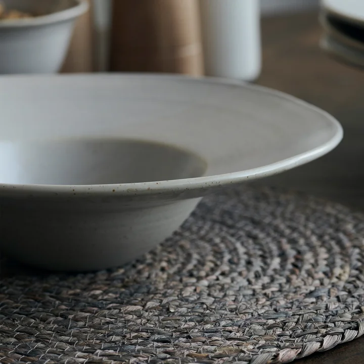 The bowl / pasta plate, Pion, Ø 25 cm, gray / white by House Doctor on the dining table