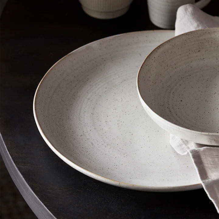 Plate Pion, Ø 28.5 cm, gray / white by House Doctor with other Pion pieces