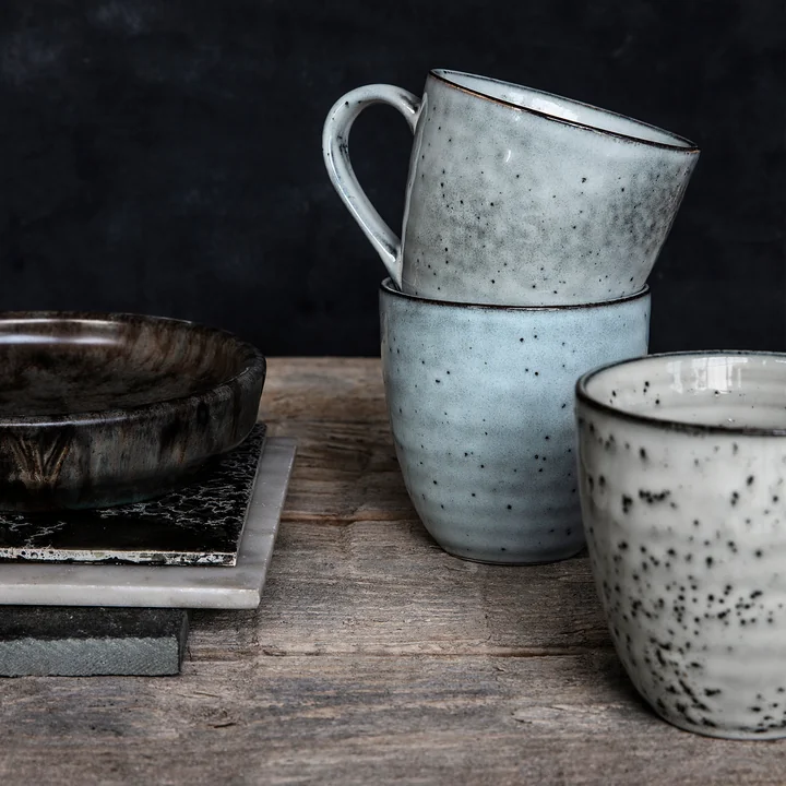 The Rustic cup H 9 cm, grey-blue from House Doctor in a rustic kitchen