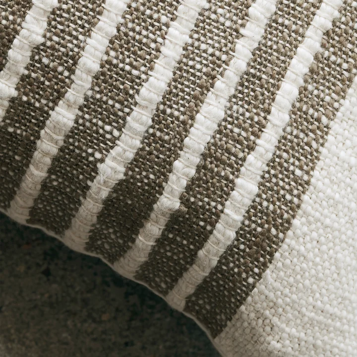 The Yarn pillowcase, mustard yellow by House Doctor is characterized by a mustard yellow and white stripe pattern